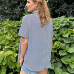 Zeagoo Womens Button Down Shirts Rolled Cuffed Shirt
