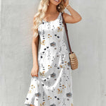 Zeagoo Floral Beach Sundress Casual A-Line Midi Tank Dresses