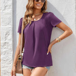 Zeagoo Women's Tunic Tops Short Sleeve Floral Boho Casual T Shirts