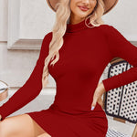 Zeagoo Women's Bodycon Dress Long Sleeve Slim Fit Turtleneck Dress