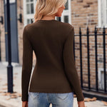 Zeagoo Womens Long Sleeve T Shirts V-Neck Slim Fitted Knit Top