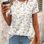 Zeagoo Womens Short Sleeve Tunic Shirts Floral Print Tops