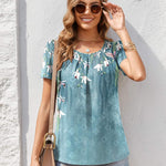 Zeagoo Women's Tunic Tops Short Sleeve Floral Boho Casual T Shirts