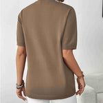 Zeagoo Womens Sweaters Short Sleeve Top Casual Knit Tops