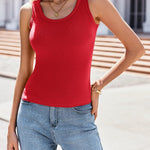 Zeagoo Women's Scoop Neck Ribbed Knit Tank Tops