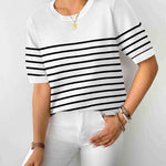 Zeagoo Womens Sweaters Short Sleeve Top Casual Knit Tops