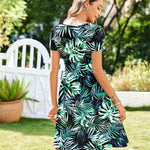 Zeagoo Womens Floral Pleated Button Down Petal Mini Dress