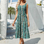 Zeagoo Floral Beach Sundress Casual A-Line Midi Tank Dresses