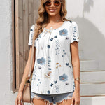 Zeagoo Women's Tunic Tops Short Sleeve Floral Boho Casual T Shirts