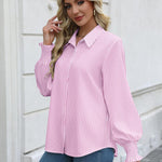 Zeagoo Womens Button Down Shirts Smocked Cuffed Blouse