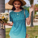 Zeagoo Womens Short Sleeve Tunic Shirts Floral Print Tops