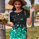 Zeagoo Womens Short Sleeve Tunic Shirts Floral Print Tops