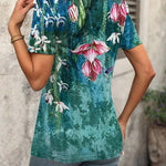 Zeagoo Short Sleeve Shirts Dressy Tops with Pleats