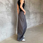 Vintage Draped Black Scimitar Suit Pants
