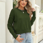 Zeagoo Womens 2024 Fall Crewneck Cropped Sweater