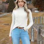 Zeagoo Women's Turtleneck Sweaters Fitted Long Sleeve Shirts