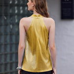 Zeagoo Glitter Tops Women's Halterneck Party Sequin Top (DE Only)