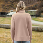 Zeagoo Women's Turtleneck Sweater Fall Winter Chunky Knitted Pullover