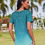 Zeagoo Womens Short Sleeve Tunic Shirts Floral Print Tops