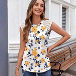 Zeagoo Women's Lace Cap Sleeve Tops Pleated Tank Tops