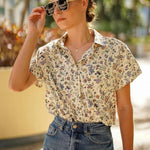 Zeagoo Womens Button Down Shirts Rolled Cuffed Shirt