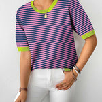 Zeagoo Womens Sweaters Short Sleeve Top Casual Knit Tops