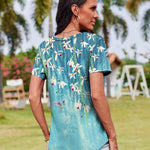 Zeagoo Womens Short Sleeve Tunic Shirts Floral Print Tops