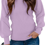 Zeagoo Women's Pullover Knitted Pullover Crew Neck Tops