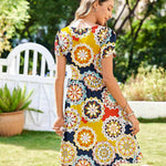 Zeagoo Womens Floral Pleated Button Down Petal Mini Dress