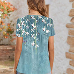 Zeagoo Women's Tunic Tops Short Sleeve Floral Boho Casual T Shirts