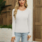 Zeagoo Women's Long Sleeve Basic Slim Fit Tops Ribbed Knit T-Shirt