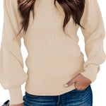 Zeagoo Women's Pullover Knitted Pullover Crew Neck Tops