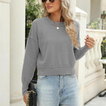 Zeagoo Womens 2024 Fall Crewneck Cropped Sweater