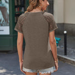 Zeagoo Womens Lace Short Sleeve Shirts Summer Tops