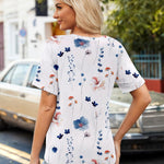 Zeagoo Womens Summer Tops Short Sleeve Casual Shirts Floral Tee