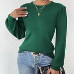 Zeagoo Women's Pullover Knitted Pullover Crew Neck Tops