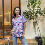 Zeagoo Womens Hawaiian Button Down Shirts Casual Floral Tropical Shirt