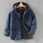 Retro Buttoned Hooded Warm Cotton Coat