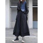Dark layered pocket skirt