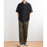 Cotton Japanese Retro Wooden Horn Button Shirt