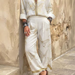 Flowy Butterfly Pattern Two-Piece Set