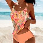 Phoebe | Printed Orange Tankini