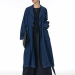 Oversized Loose Denim Long Trench Coat