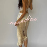 Fashionable Lace Appliqu¨¦ Tassel Hem Vacation Maxi Skirt
