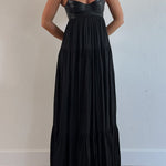 Stylish Leather Patchwork Suspender Casual Vacation Style Maxi Dresses