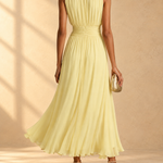 Iselle | Sleeveless chiffon maxi dress with ruched waist