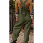 Women's Fleece Thermal Overalls With Zippered Pockets