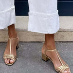 Allegra | Gold Sandals for Everyday Elegance