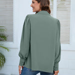 Zeagoo V Neck Button Down Shirts Long Sleeve Collared Blouses Tops