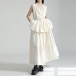 V-neck Ruffled Bud Shirt Dress